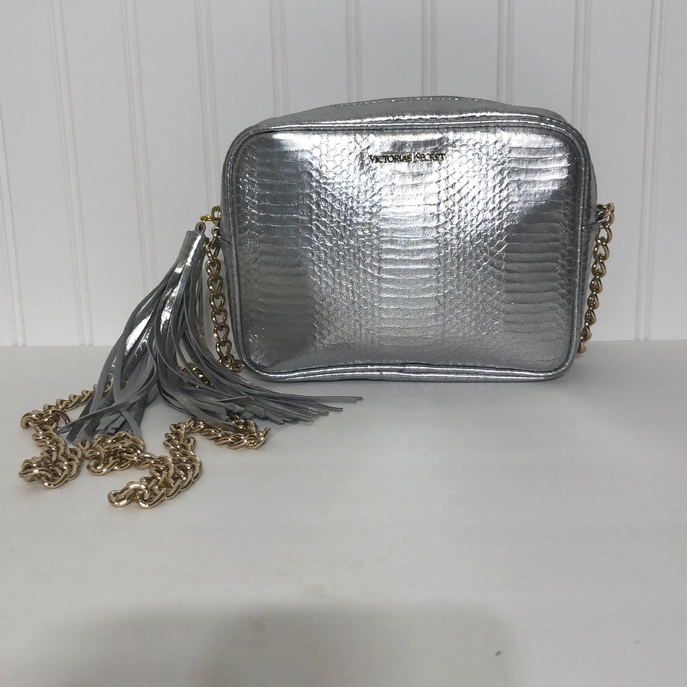 Victoria’s Secret Silver Embossed Python Embossed… - image 1